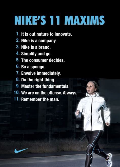 wat zijn de maxims van nike|Nike 11 maxims.